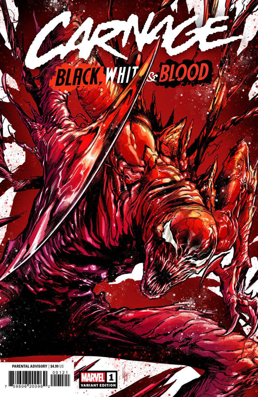 CARNAGE BLACK WHITE AND BLOOD #1 (OF 4) CHECCHETTO 1:50 VARIANT 2021 comic book MARVEL COMICS   