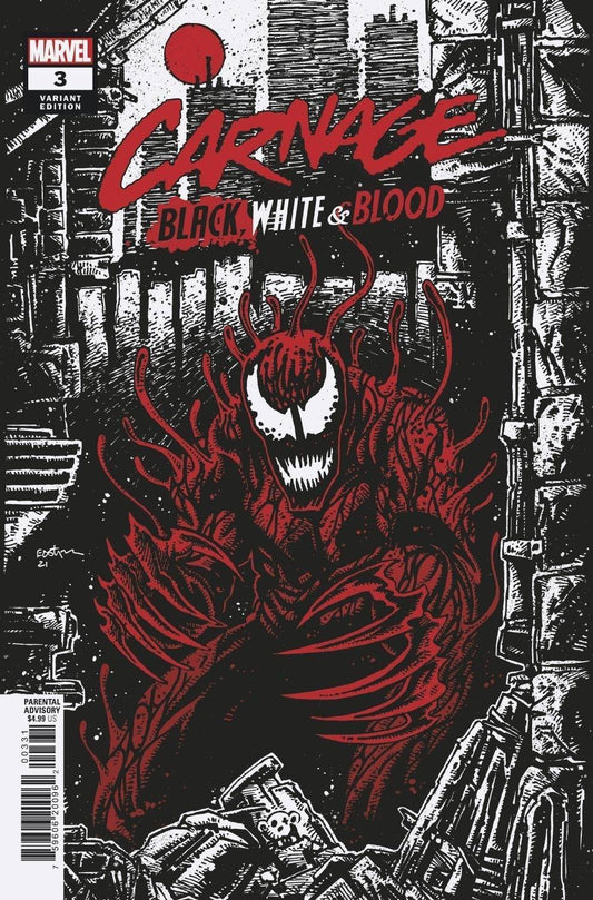 CARNAGE BLACK WHITE AND BLOOD #3 (OF 4) EASTMAN 1:25 VARIANT
