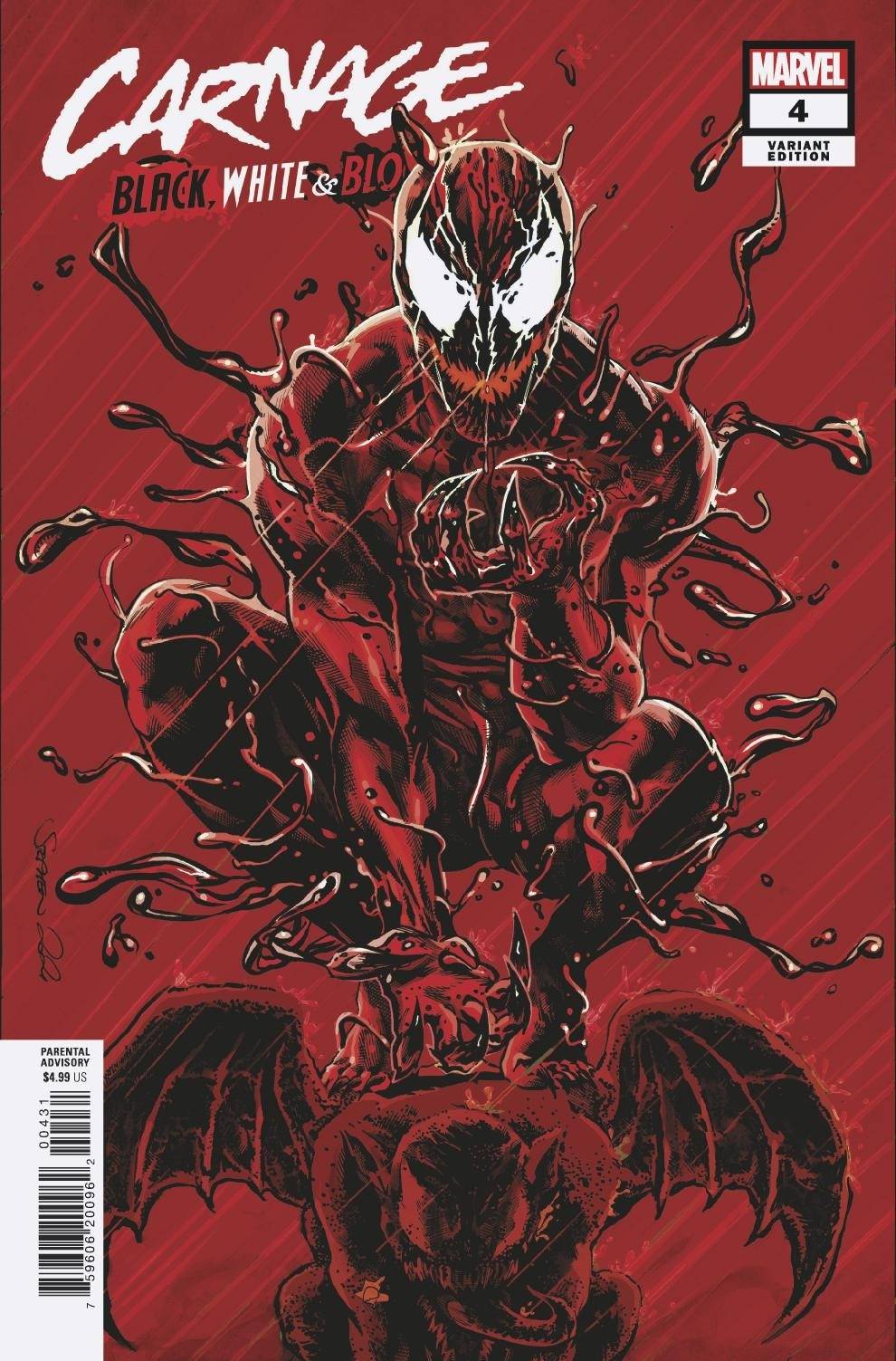 CARNAGE BLACK WHITE AND BLOOD #4 (OF 4) MOONEY 1:25 VARIANT 2021 comic book MARVEL COMICS   