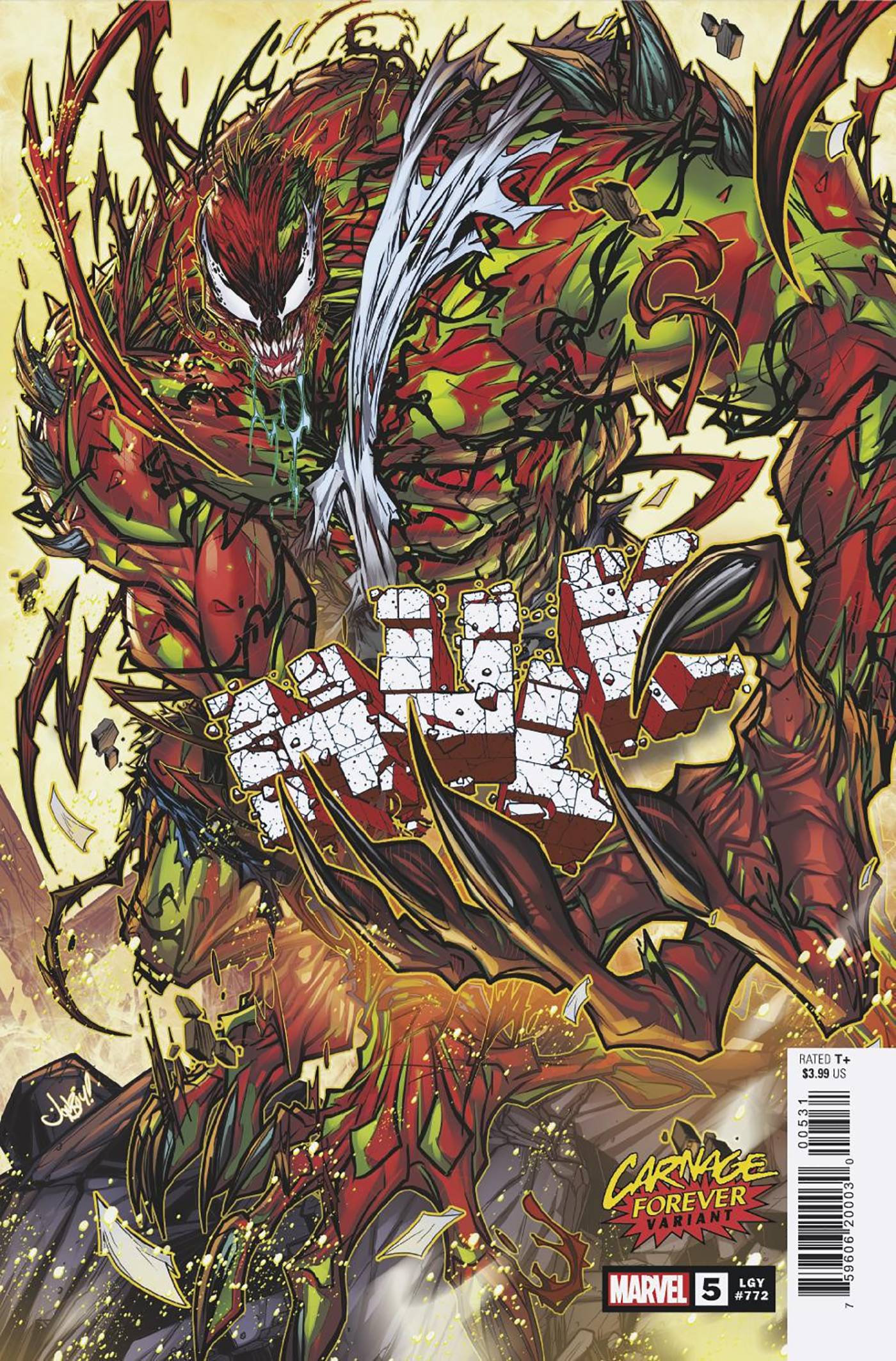 HULK #5 MEYERS CARNAGE FOREVER VARIANT Hulk MARVEL PRH   