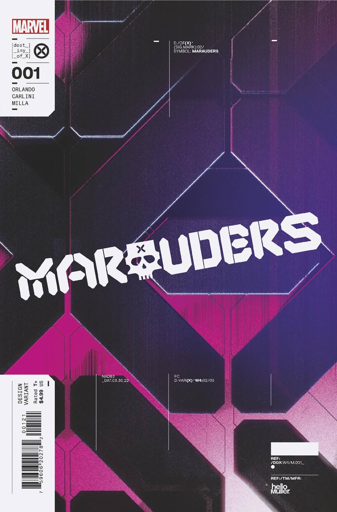 MARAUDERS #1 1:10 DESIGN VARIANT 2022 Marauders MARVEL PRH   