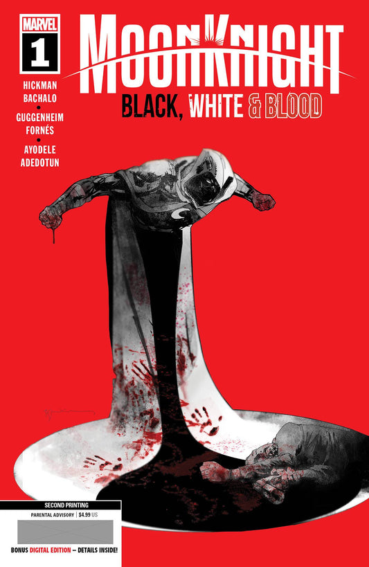 MOON KNIGHT BLACK WHITE BLOOD #1 2ND PRINT VARIANT 2022