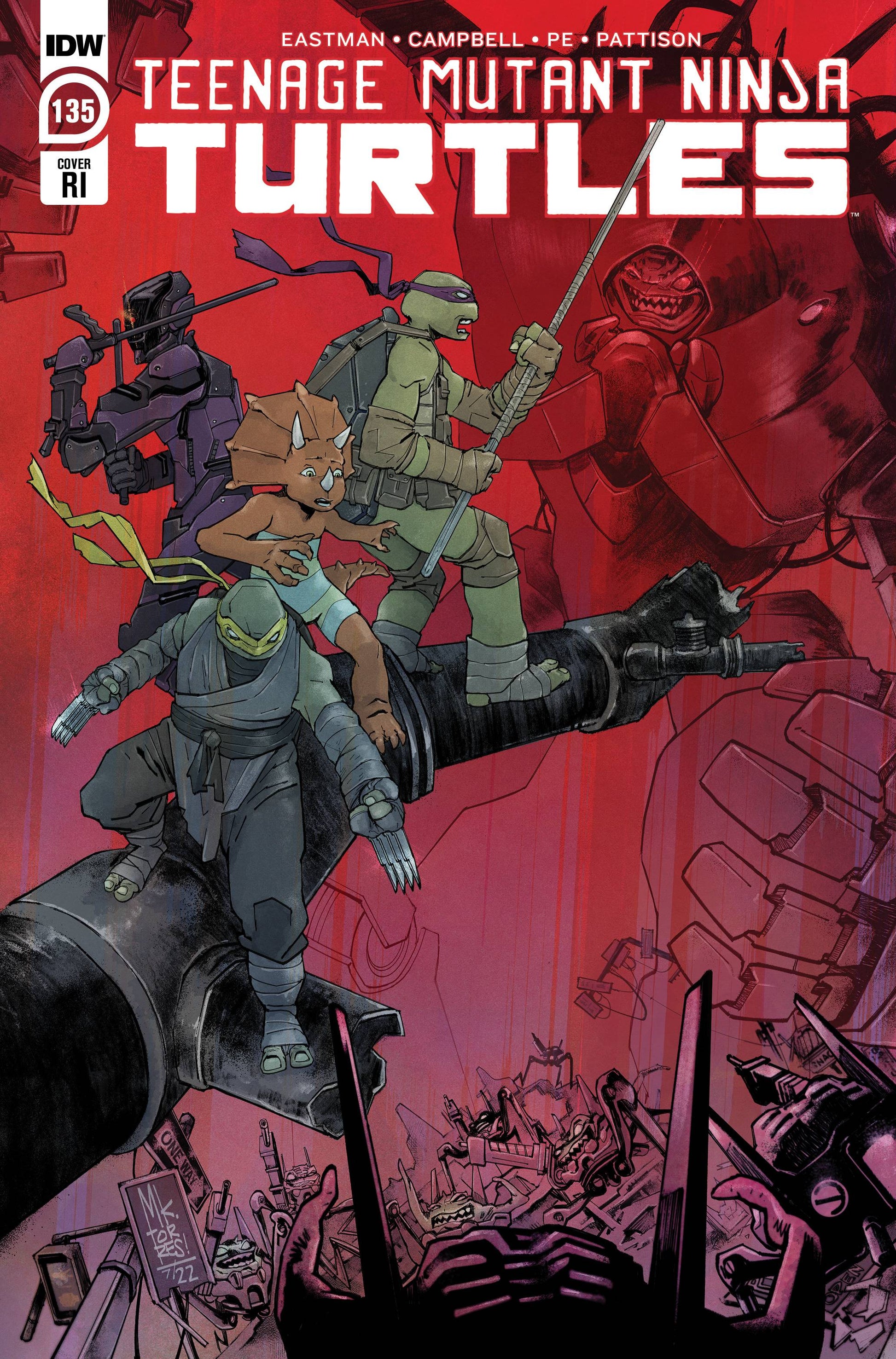 TMNT ONGOING #135 TORRES 1:10 VARIANT 2022 TMNT IDW PUBLISHING   