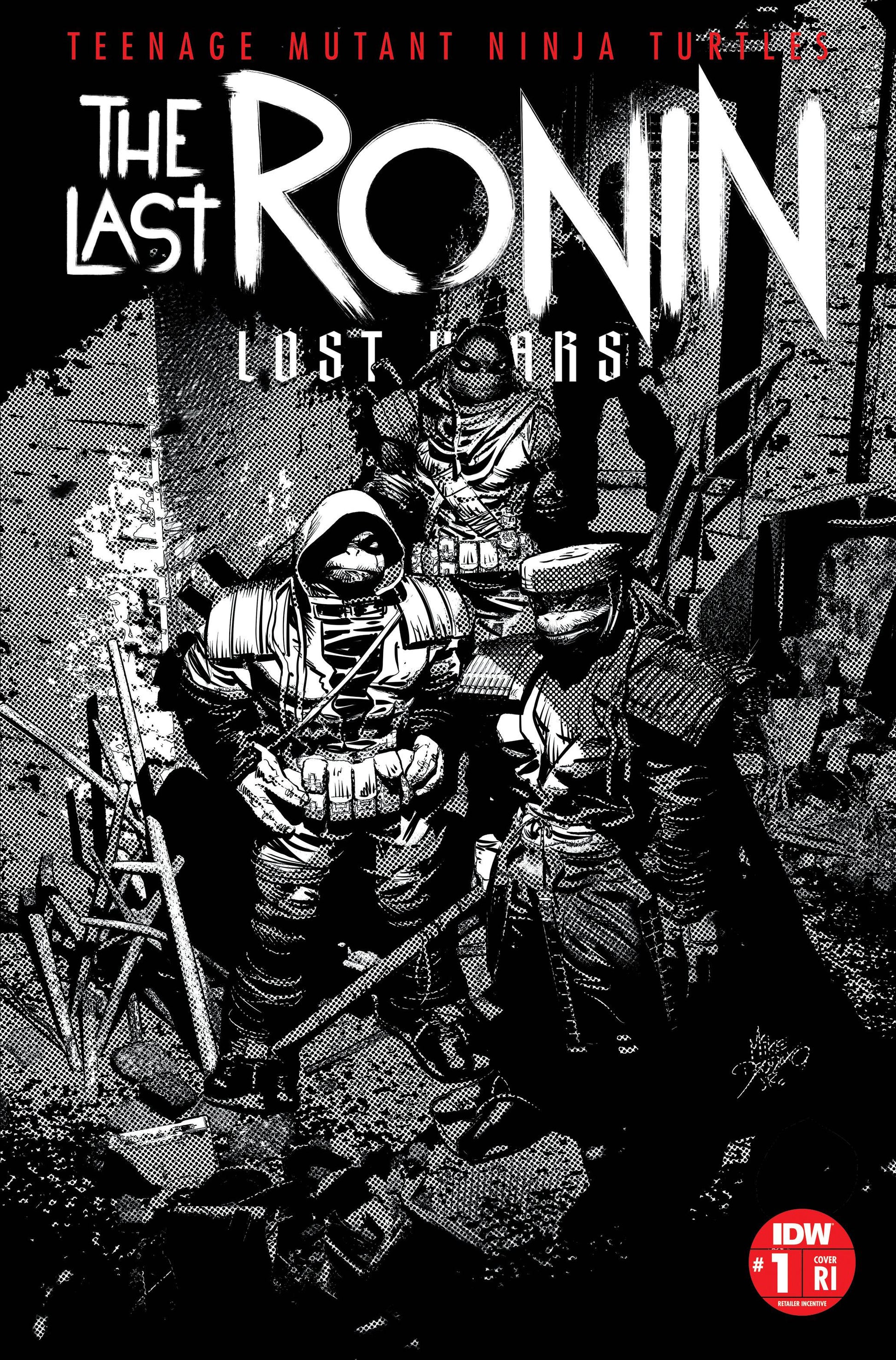 TMNT LAST RONIN LOST YEARS #1 DEODATO 1:50 B&W VARIANT 2023 TMNT Last Ronin IDW PUBLISHING   