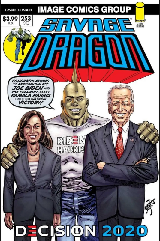 SAVAGE DRAGON #253 2ND PRINT BIDEN HARRIS VARIANT 2020 Savage Dragon IMAGE COMICS   