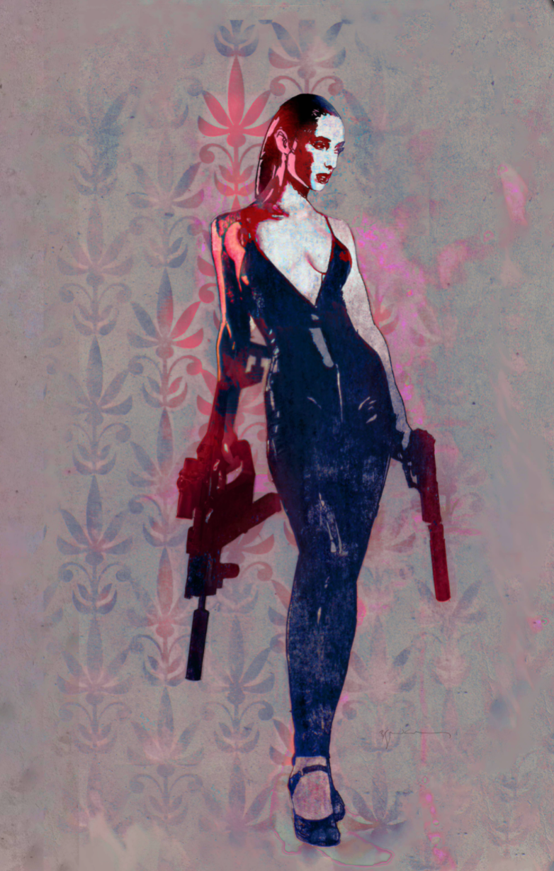 GUN HONEY #1 (OF 4) 1:25 PINK COLOR WASH SIENKIEWICZ VIRGIN VARIANT 2021 Gun Honey TITAN COMICS   