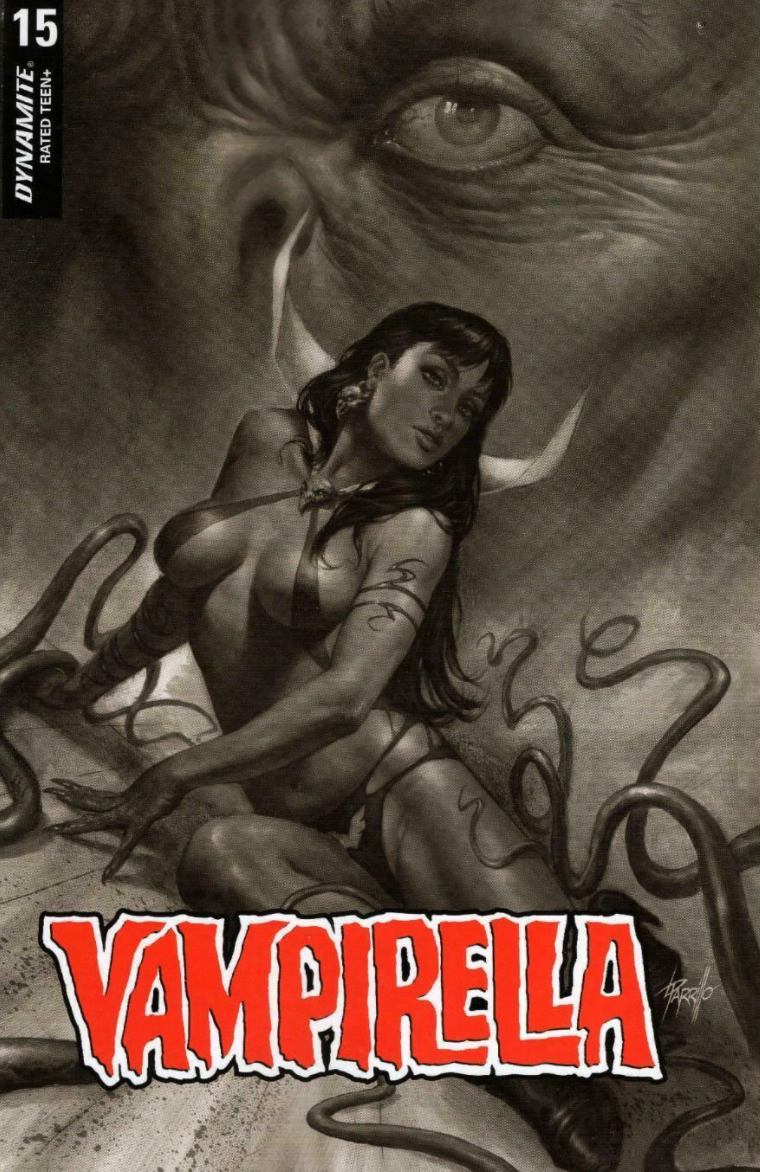 VAMPIRELLA #15 PARRILLO 1:10 B&W VARIANT 2020 Vampirella DYNAMITE   