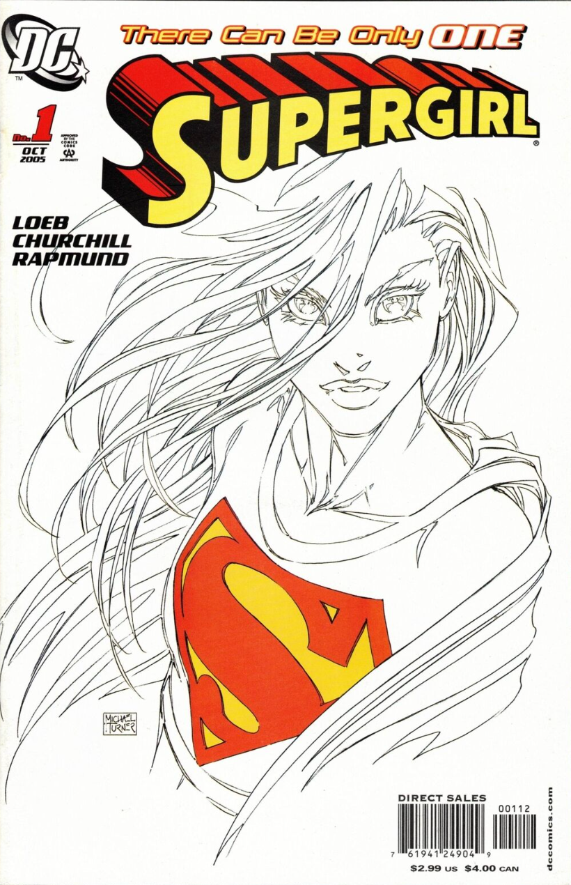 SUPERGIRL #1 2ND PRINT TURNER SKETCH VARIANT 2005 Supergirl DC COMICS   