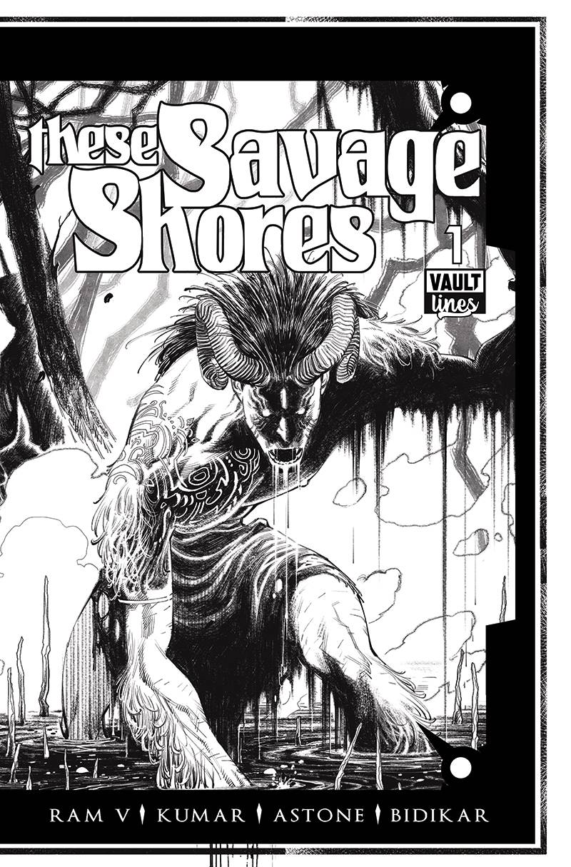 THESE SAVAGE SHORES #1 B&W ED VARIANT 2019 comic book VAULT COMICS   