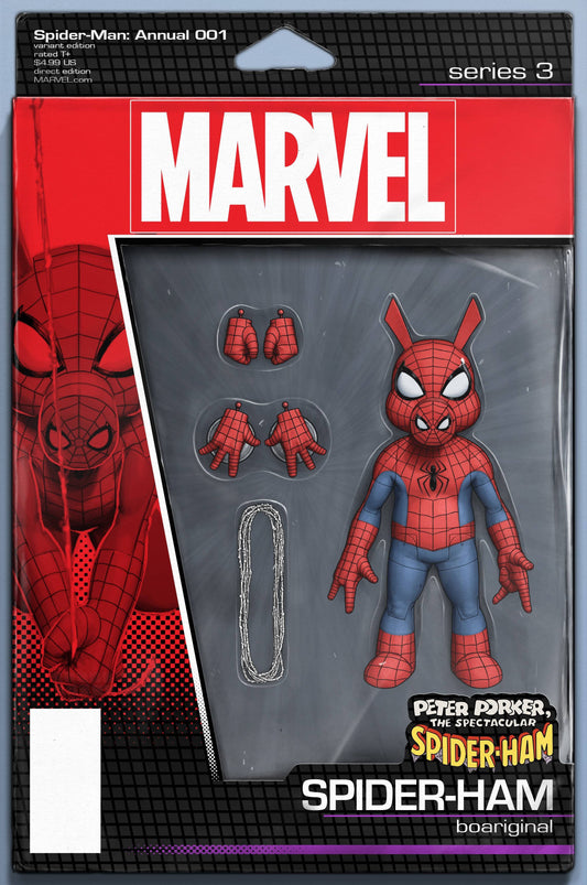 SPIDER-MAN ANNUAL #1 (PETER PORKER SPIDER-HAM) CHRISTOPHER ACTION FIGURE VARIANT 2019 comic book MARVEL COMICS   