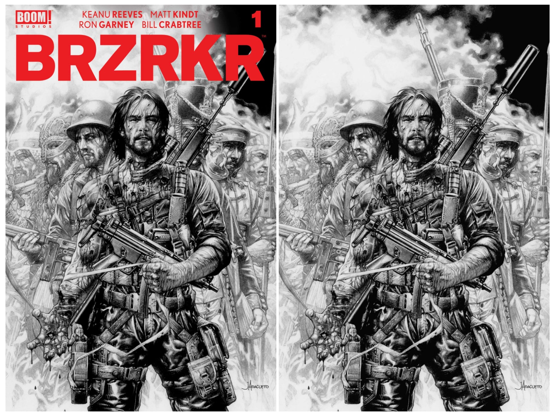 BRZRKR (BERZERKER) #1 SSCO JAY ANACLETO TRADE DRESS & VIRGIN VARIANT SET 2021 comic BOOM! STUDIOS   