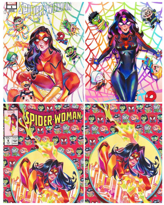 SPIDER-WOMAN #1 & #5 RIAN GONZALES EXCLUSIVE VARIANT SET 2020 Spider-Woman MARVEL COMICS   