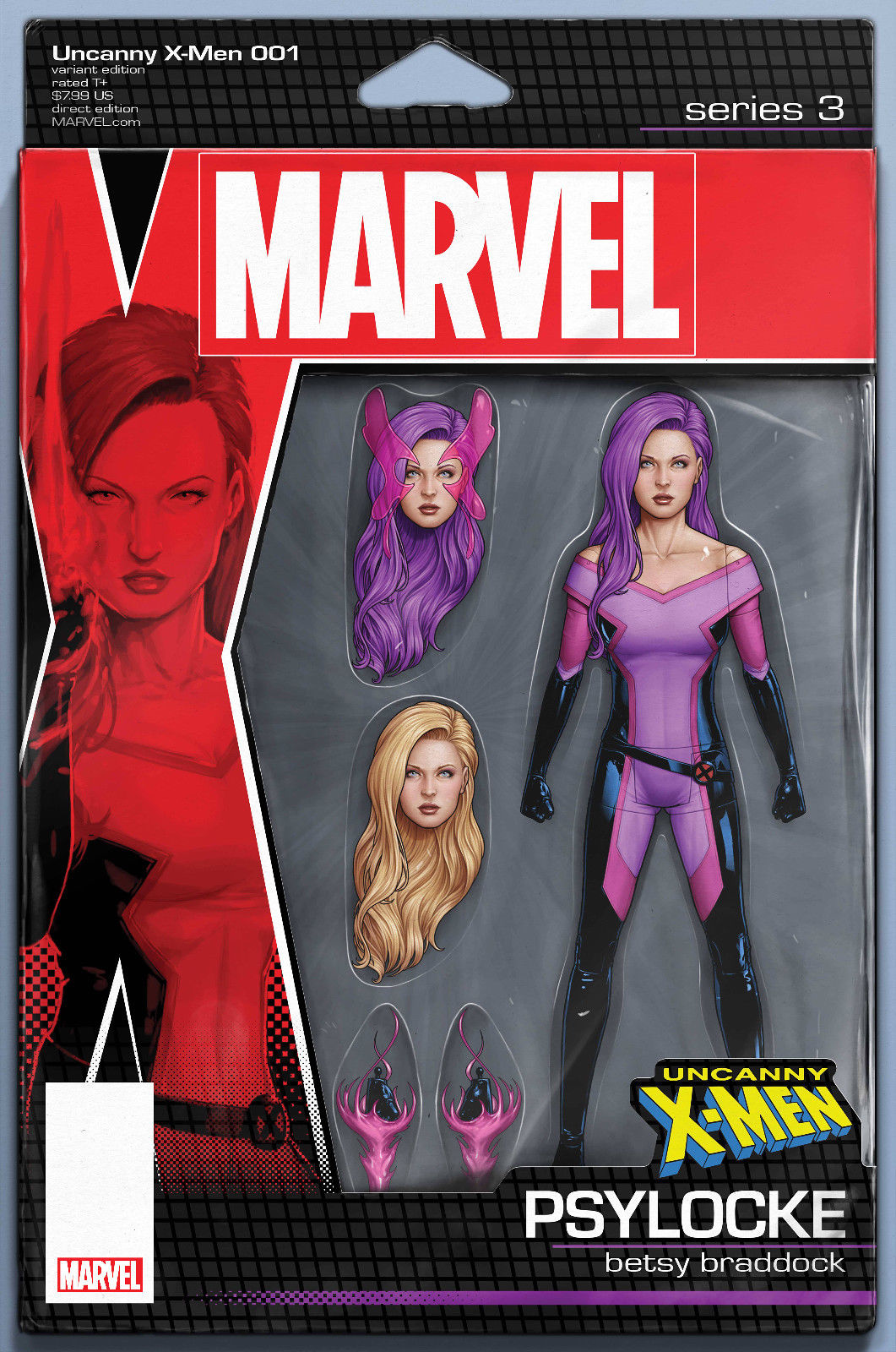 UNCANNY X-MEN #1 CHRISTOPHER ACTION FIGURE PARTY VARIANT PSYLOCKE 2018 X-Men MARVEL COMICS   