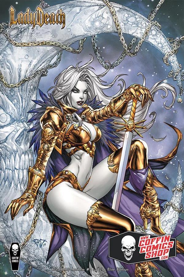 LADY DEATH BLASPHEMY ANTHEM #2 (OF 2) ELITE EDITION 1:10 VARIANT 2021 comic book COFFIN COMICS   