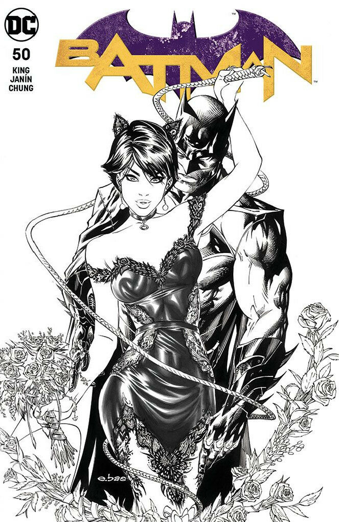 BATMAN #50 EBAS BASALDUA B&W VARIANT 2018 Batman MARVEL COMICS
