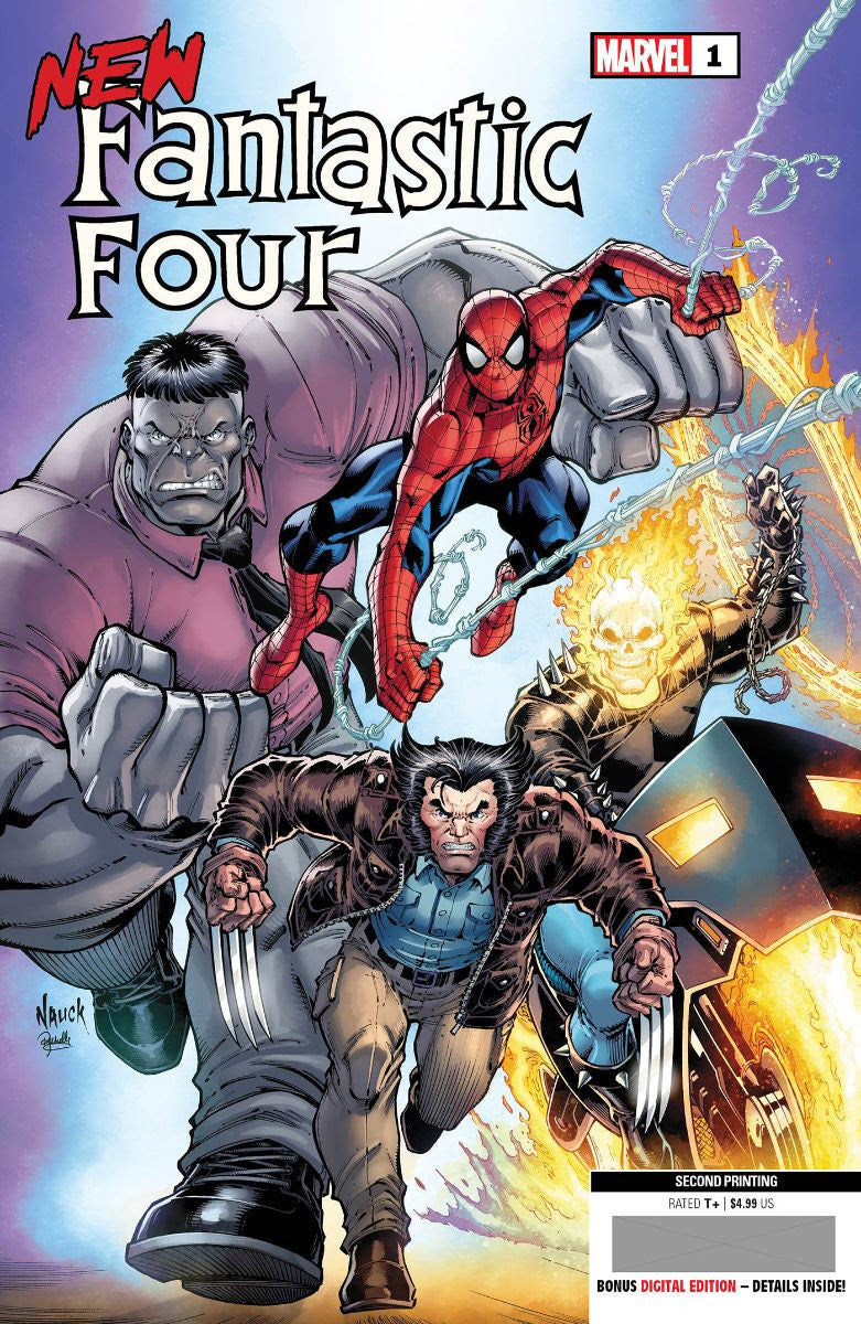 NEW FANTASTIC FOUR #1 (OF 5) 2ND PRINT NAUCK VARIANT 2022 Fantastic Four MARVEL PRH   